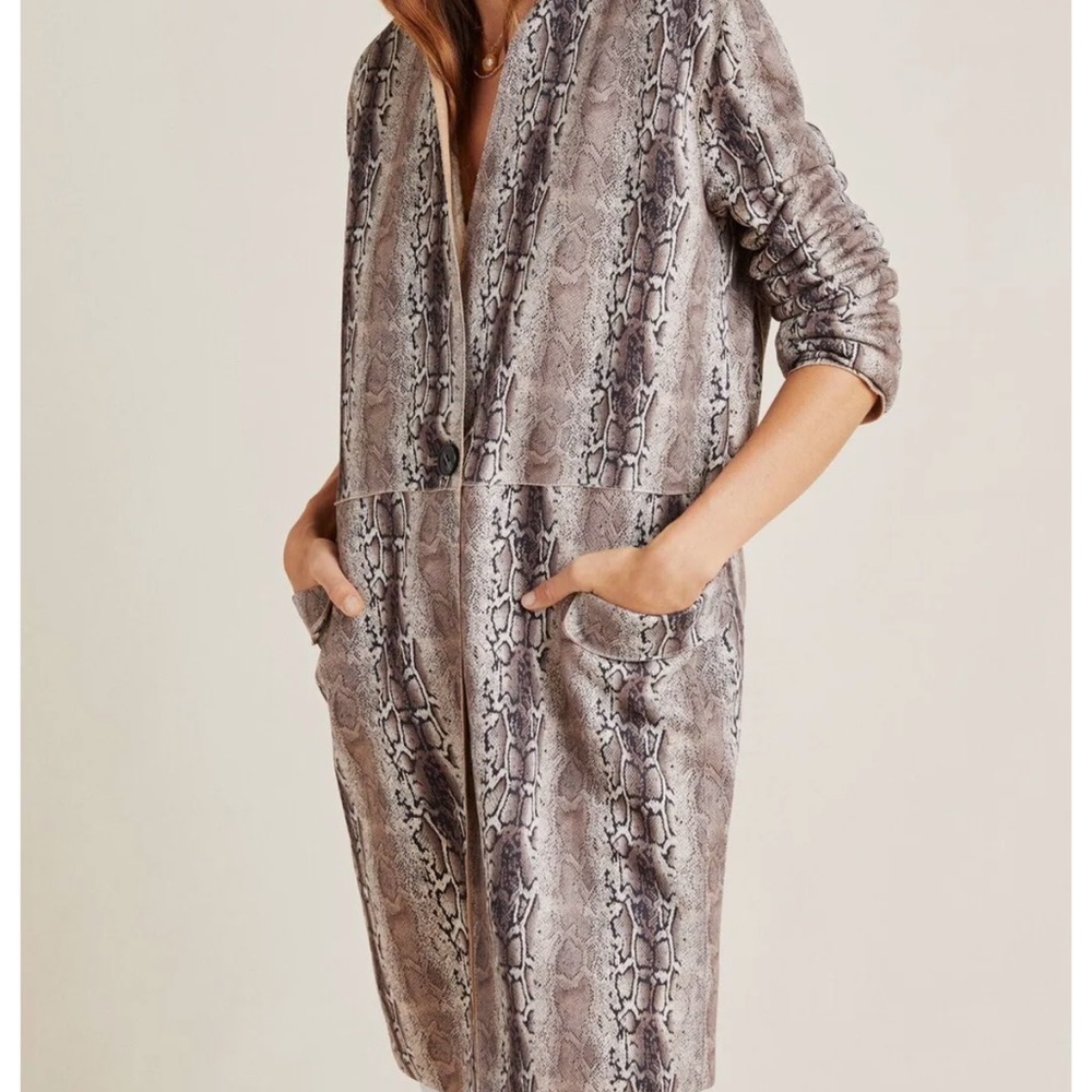 Anthropologie Renegade Snake-Printed Long Blazer Jacket BlankNYC Size XS